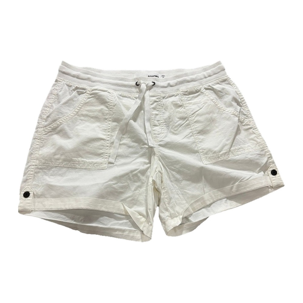 Sonoma 16 Womens White Cargo Shorts Casual Boho Cotton Stretch Drawstring 5" XL